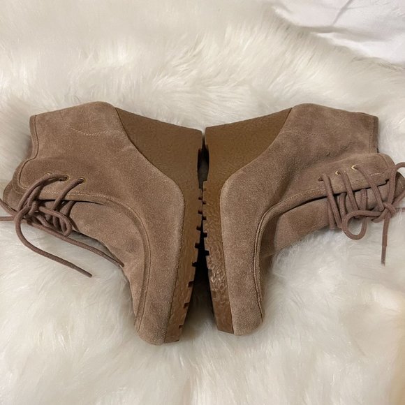 Michael Kors Tan Suede Rory Wedge Bootie, Size 7 - Picture 9 of 14